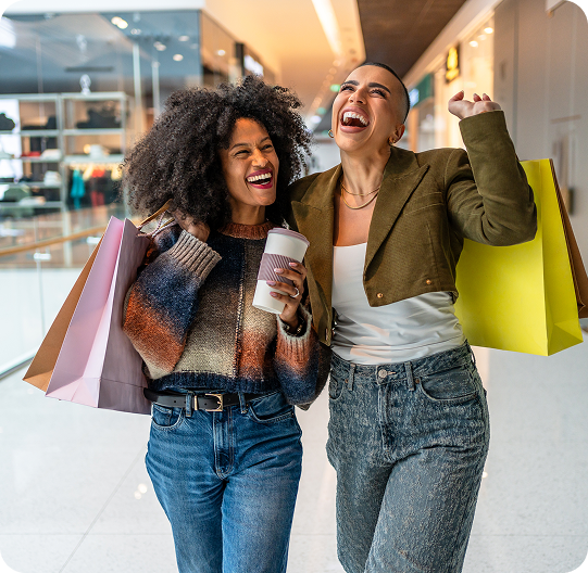 A retail storefront and shopping environment.